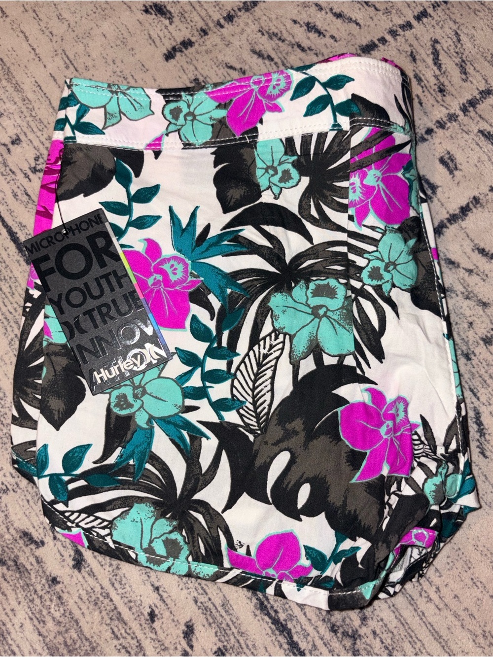 Hurley Pink & Teal Floral Swim Shorts